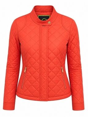 Women's Quilted Puffer Jacket in Coral